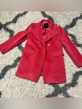 Talbots Coral Wool Blend Double-Breasted Coat- Size 2P